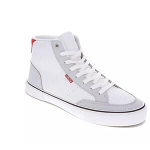 Levi's Men's Munro Mid Casual Sneakers White Gray Red Size 8.5